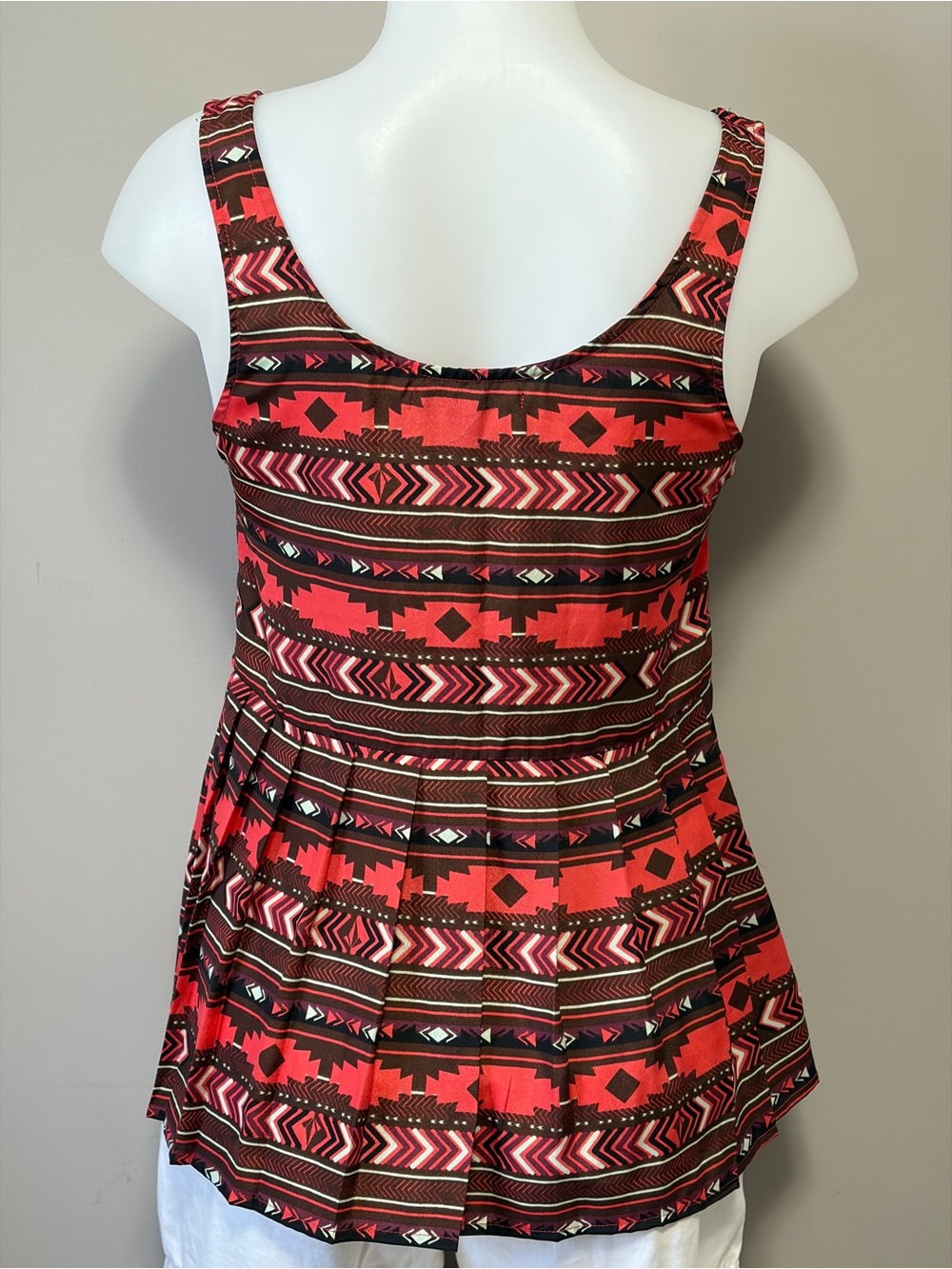 Volcom Red Aztec-Pattern Scoop Neck Tank - Picture 4 of 8